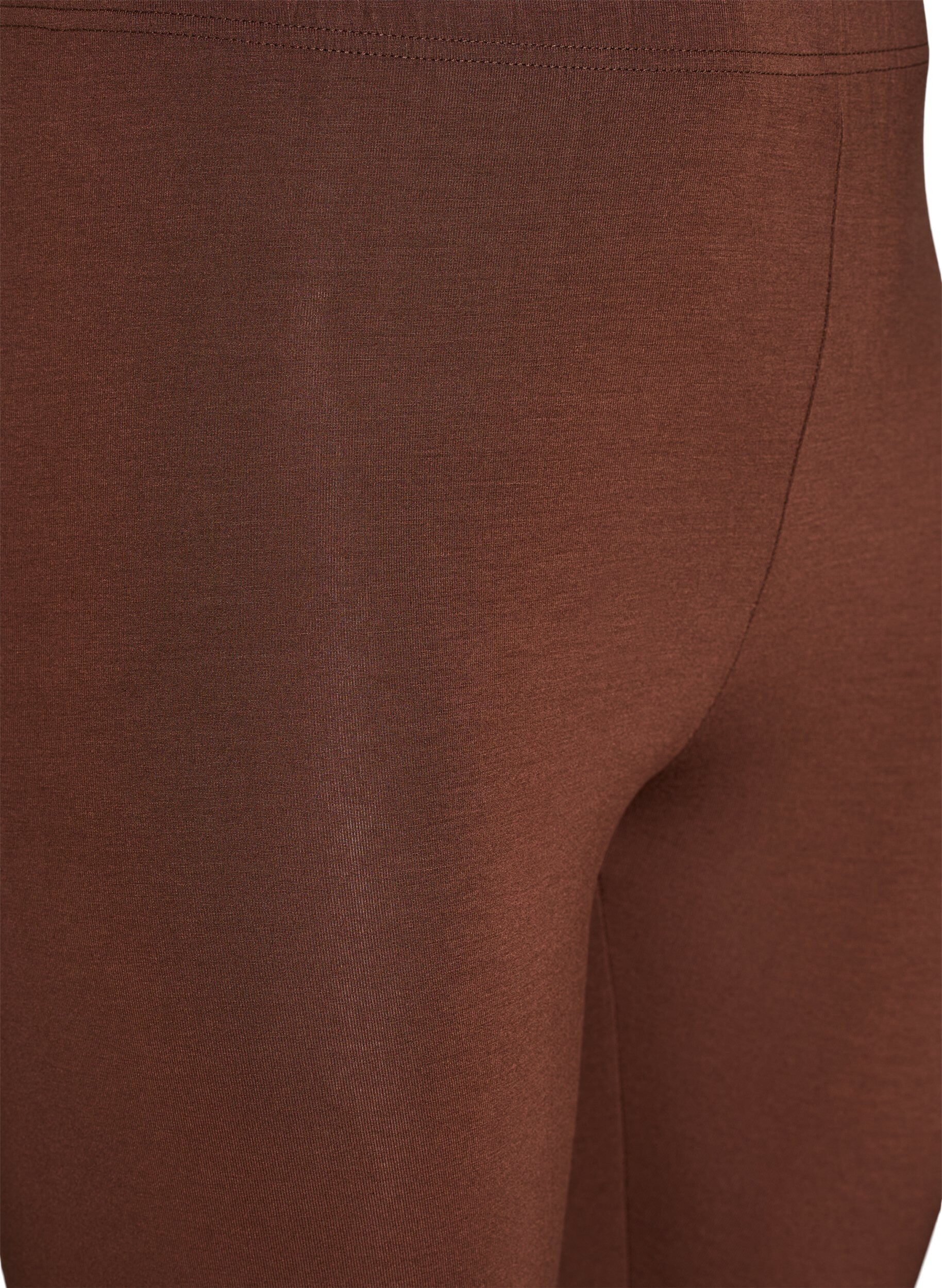 Zizzi Basis leggings i viskose, Brun, Packshot image number 2