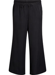 Bukser med vide ben og høy midje, Svart