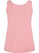 Ensfarget basic topp i bomull, Rosa, Packshot image number 1