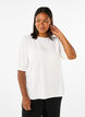 Viskosebluse med 1/2-ermer, Bright White, Model image number 0