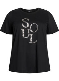 T-skjorte med trykk, Svart