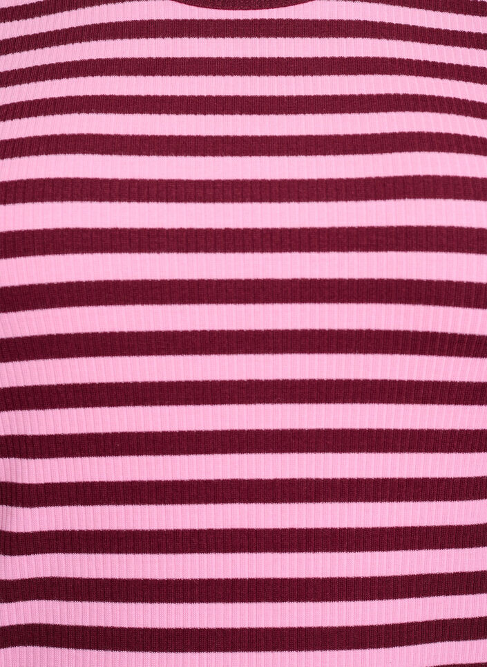 Knelang T-skjortekjole i ribbet jersey, Mørk Bordeaux, Packshot image number 2