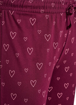Zizzi Bomullspyjamasbukser med høy midje, Mørk Bordeaux, Packshot image number 2