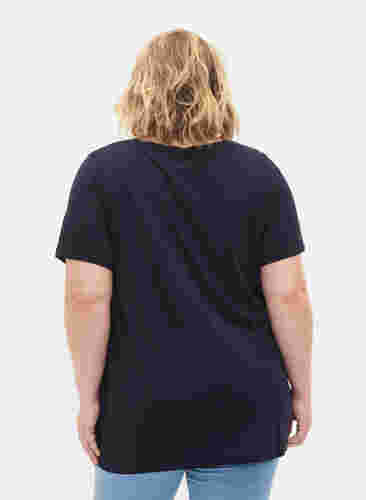Kortermet T-skjorte med A-form, Navy Blazer, Model image number 1