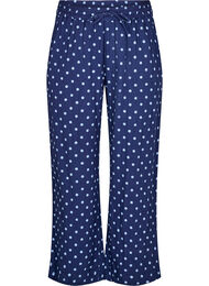 L&oslash;se bukser i bomullsmuslin med polka dots, Bl&aring;