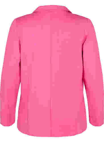 Enkel blazer med knapp og pyntelommer, Shocking Pink, Packshot image number 1