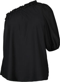 One-shoulder bluse i viskose 
