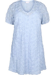 Festkjole med 3D-blomster, Cashmere Blue