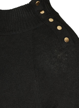 Strikket poncho med knappedetaljer, Black, Packshot image number 3
