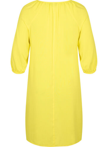Kjole i viskose med V-hals, Blazing Yellow, Packshot image number 1