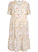 Blomstret midikjole med A-form, Beige, Packshot image number 0