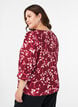 Bluse med V-hals og 3/4-ermer, Rød, Model image number 2