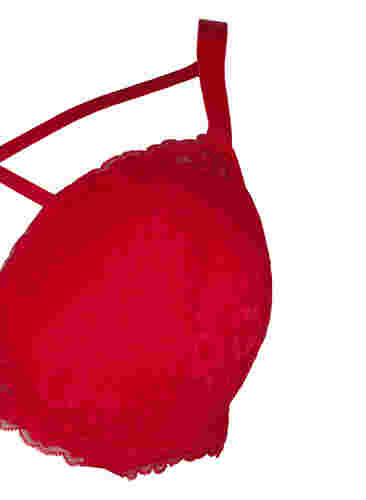 Vattert BH med blonder og string, Red Ass., Packshot image number 3