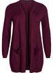 Lang, strikket cardigan i en viskoseblanding, R&oslash;d, Packshot image number 0