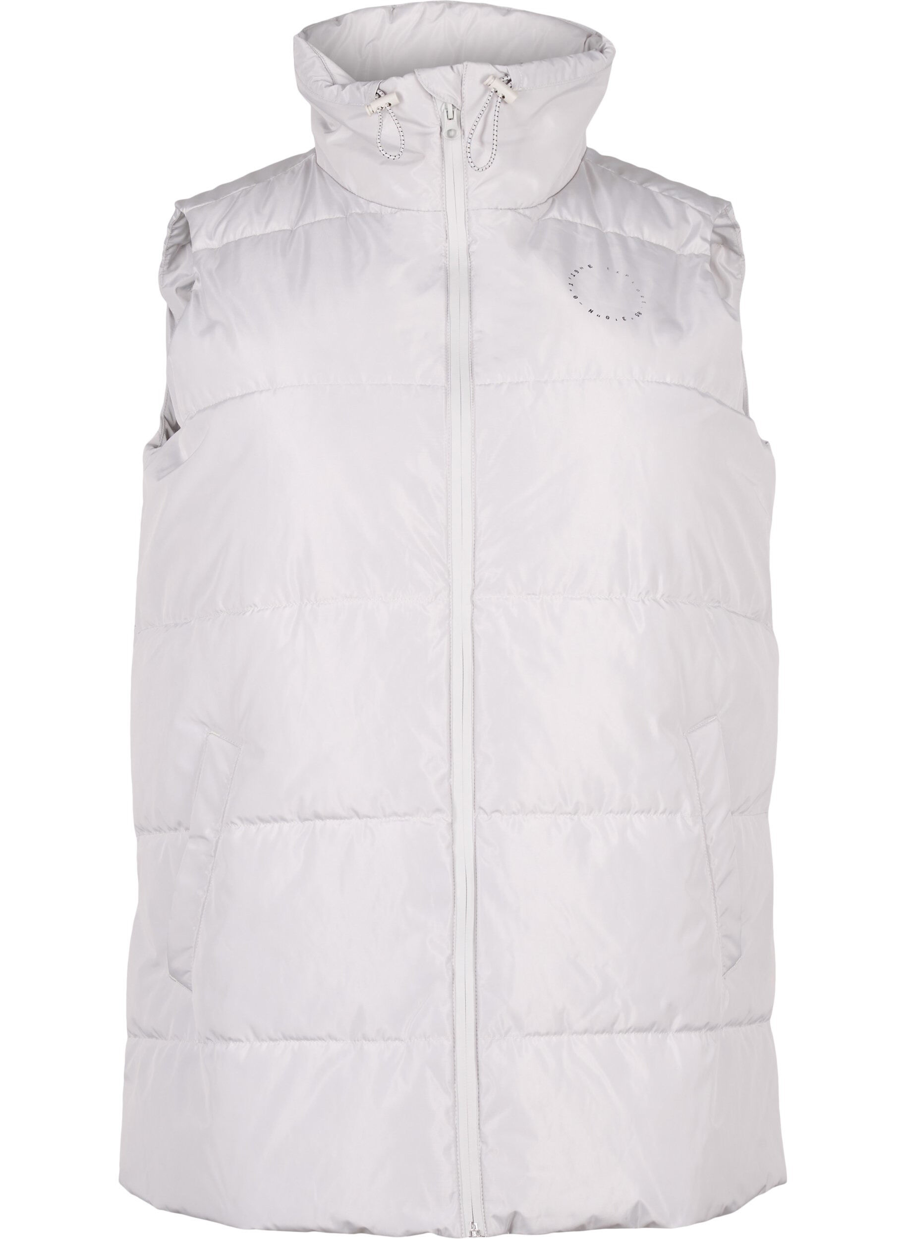 Zizzi Sporty vest med h&oslash;y krage og lommer, Pearl Blue, Packshot image number 0