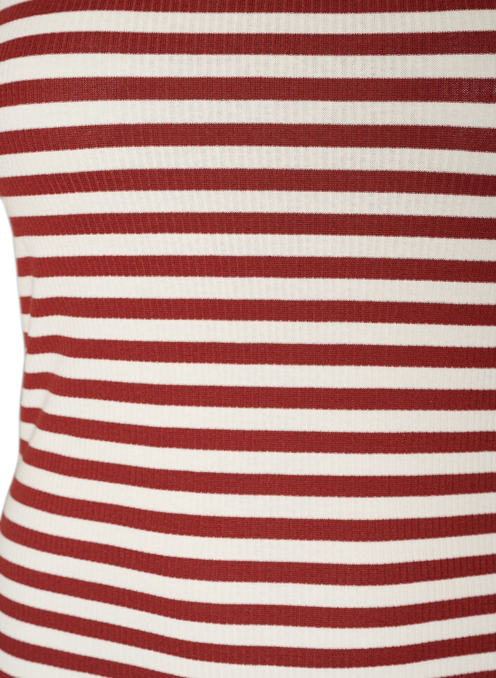 Stripete ribbestrikket singlet, R&oslash;d, Packshot image number 2