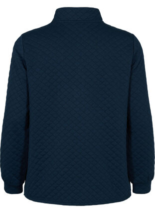 Quiltet genser med glidelås, Navy Blazer, Packshot image number 1