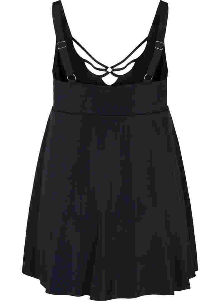 Badekjole med snøredetaljer, Black, Packshot image number 1