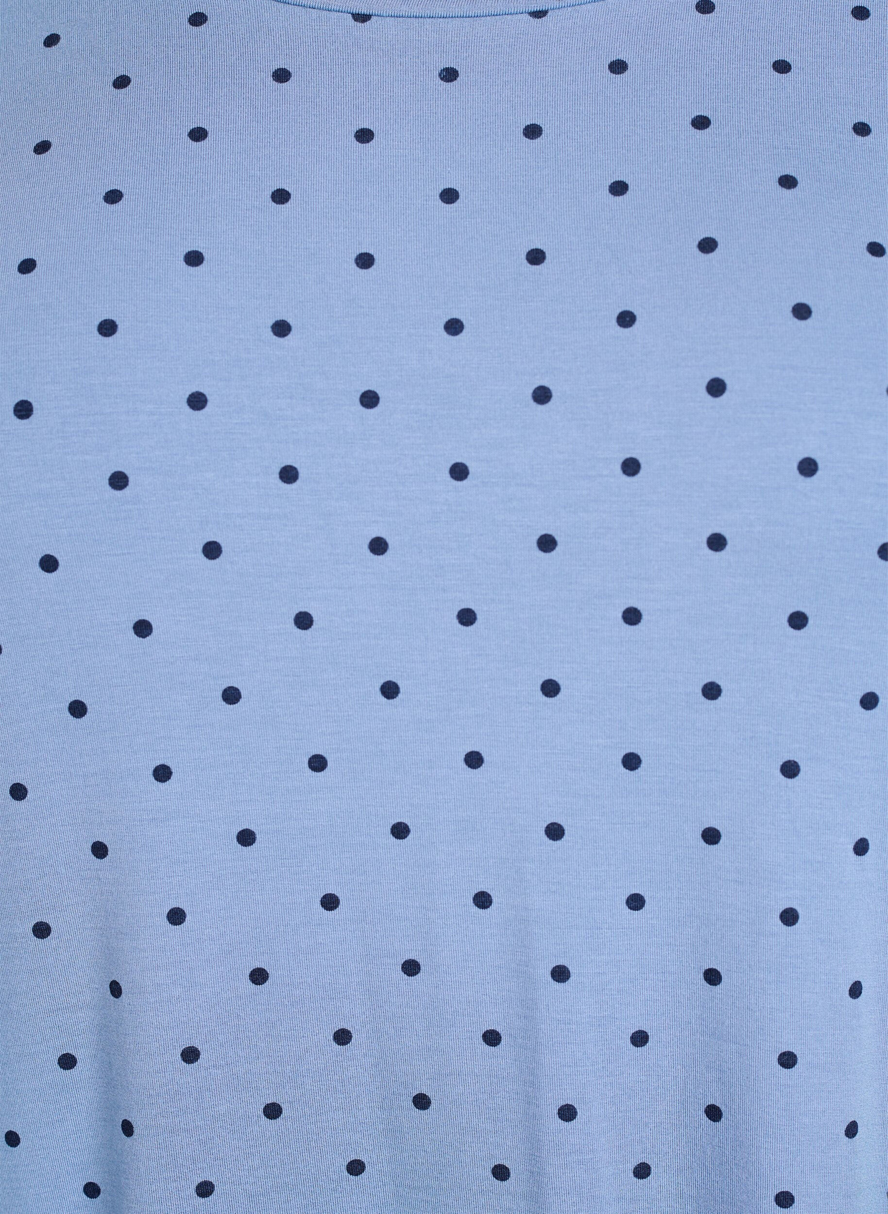 Zizzi Nattbluse i modalstoff med lange ermer, Bl&aring;, Packshot image number 2