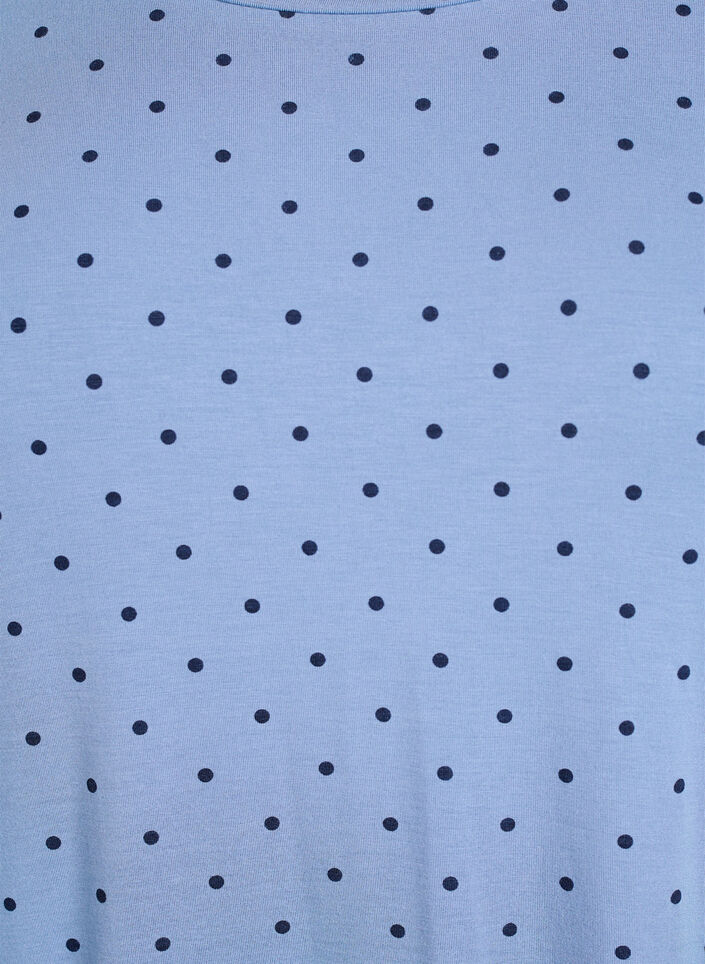 Nattbluse i modalstoff med lange ermer, Blå, Packshot image number 2