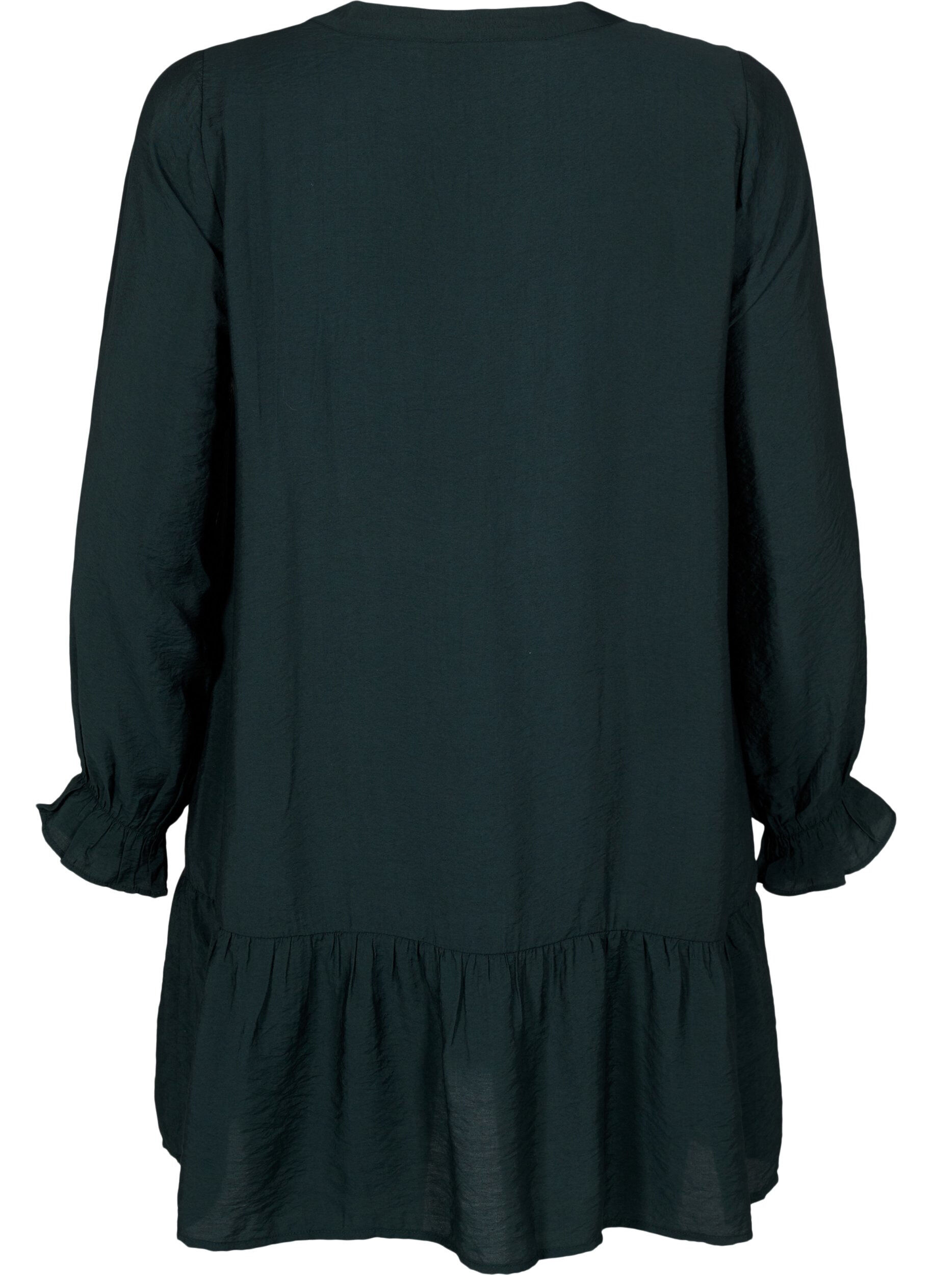 Zizzi Kort kjole med s&oslash;mmer og knapper, Scarab, Packshot image number 1