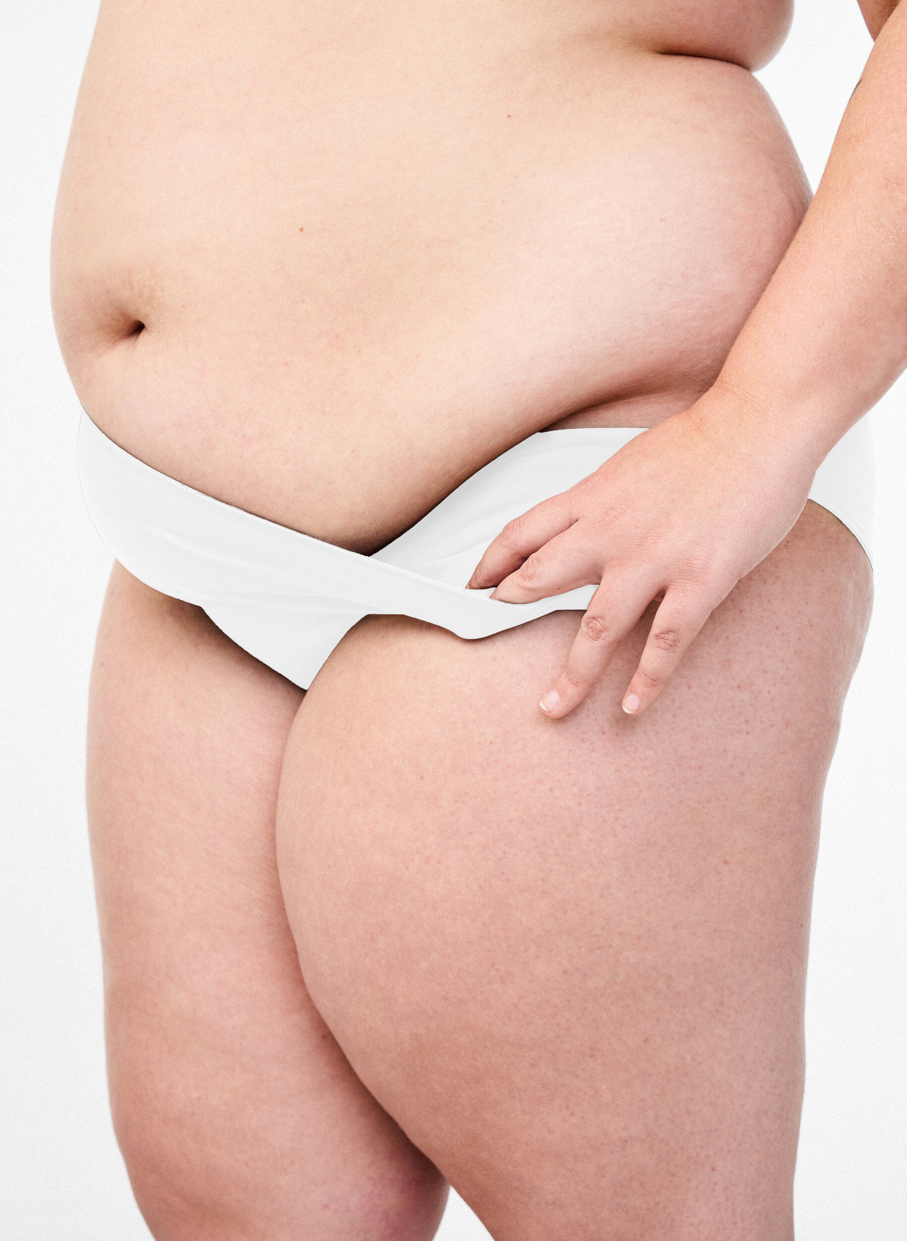 Microfibertruser med innerlomme, Hvit, Model