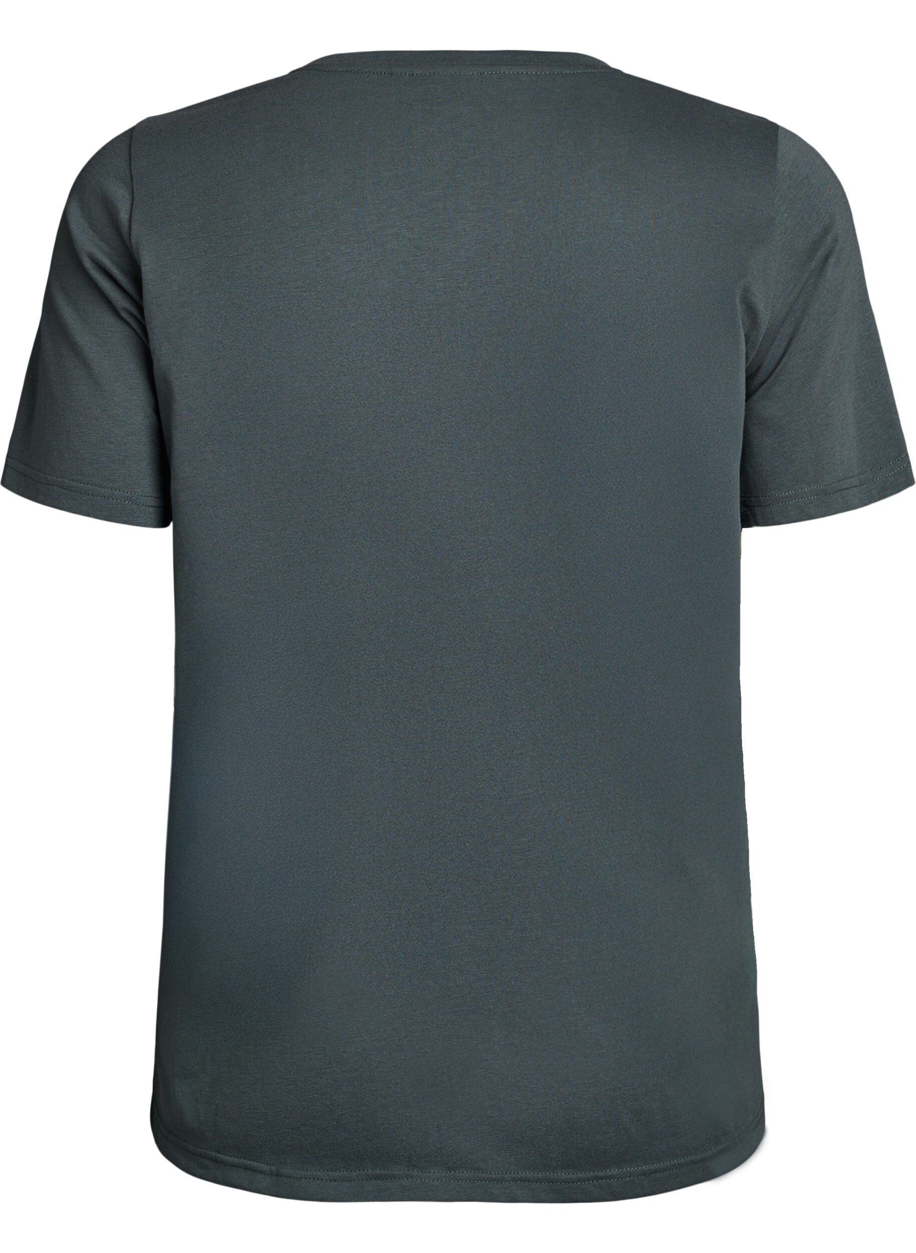 ZizziT-skjorte med trykk, Gr&oslash;nn, Packshot image number 1