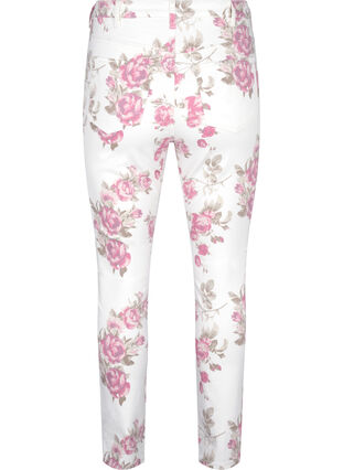 Supersmal Amy jeans med blomstertrykk, White R.AOP, Packshot image number 1