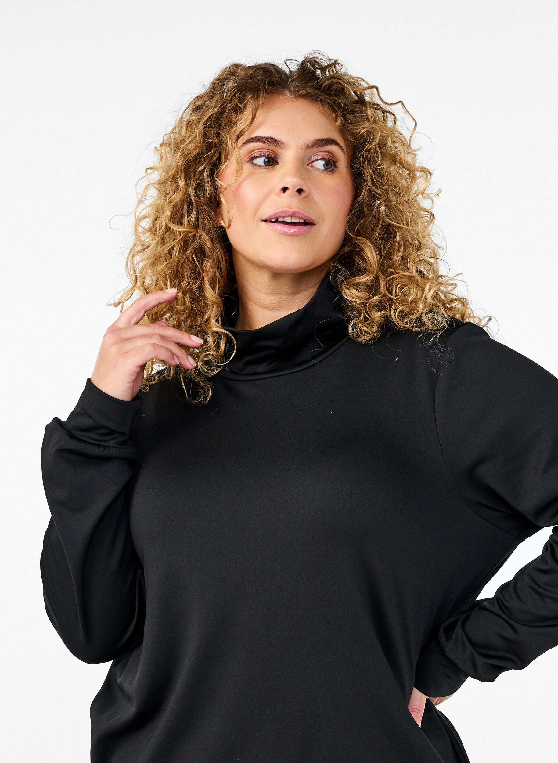 Zizzi H&oslash;yhalset treningstopp, Black, Model image number 2