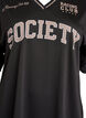 Sporty T-skjorte med V-hals og racermotiv, Svart, Packshot image number 2