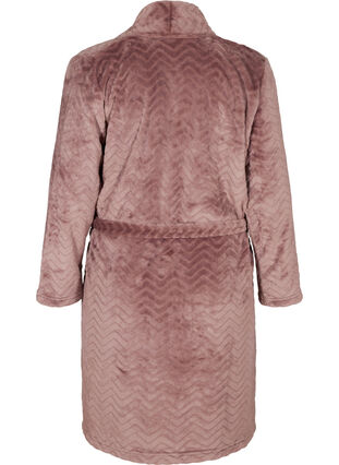 Korte mønstrete morgenkåpe med lommer, Rose Taupe, Packshot image number 1