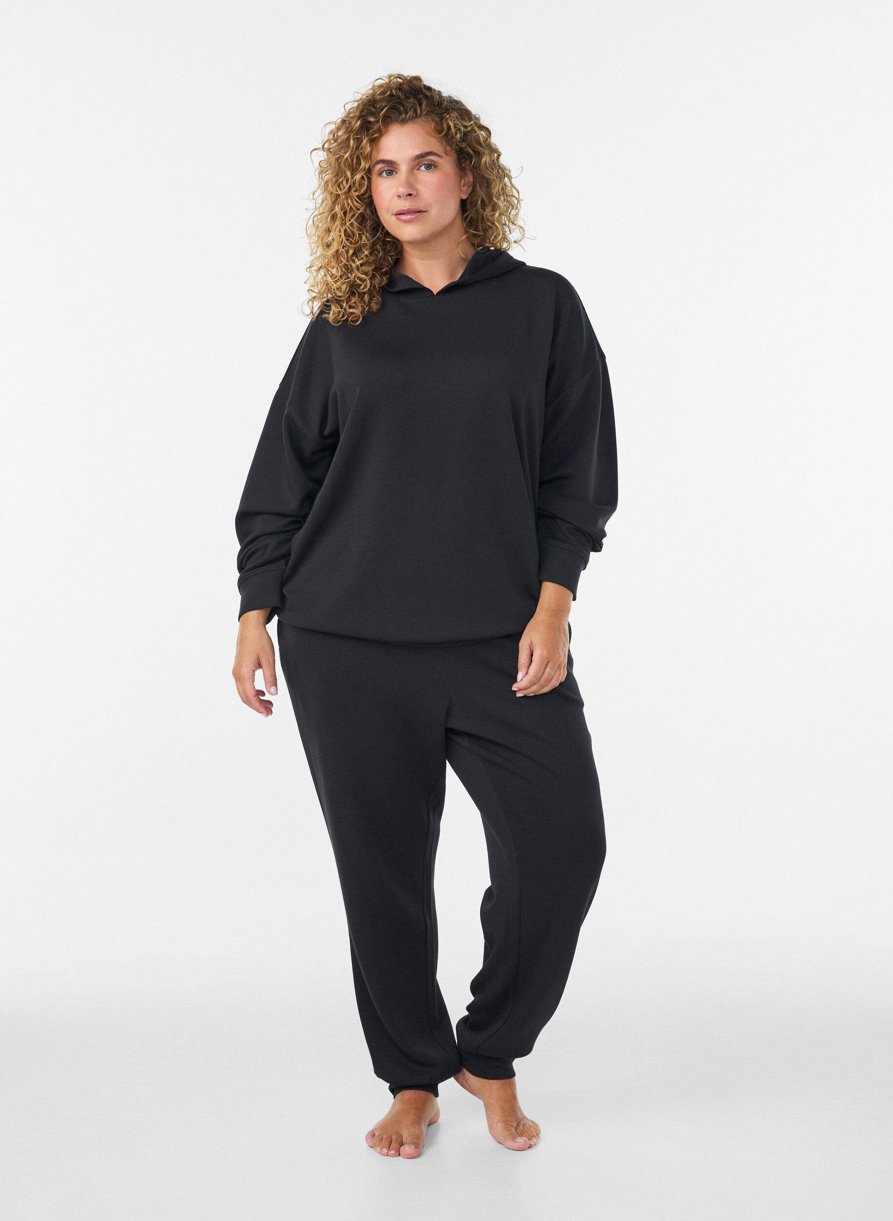 ZizziJersey hettegenser, Svart, Model image number 1