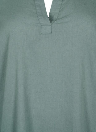 Kjole med V-hals og krage, Balsam Green, Packshot image number 2
