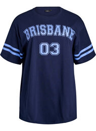Sporty oversized college T-skjorte, Navy B. W. Brisbane