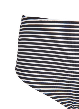 Stripete bikinitruse med høyt liv, Navy Striped, Packshot image number 2