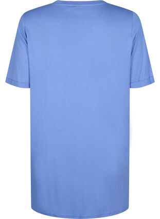 Ensfarget oversized T-skjorte med V-hals, Marina, Packshot image number 1