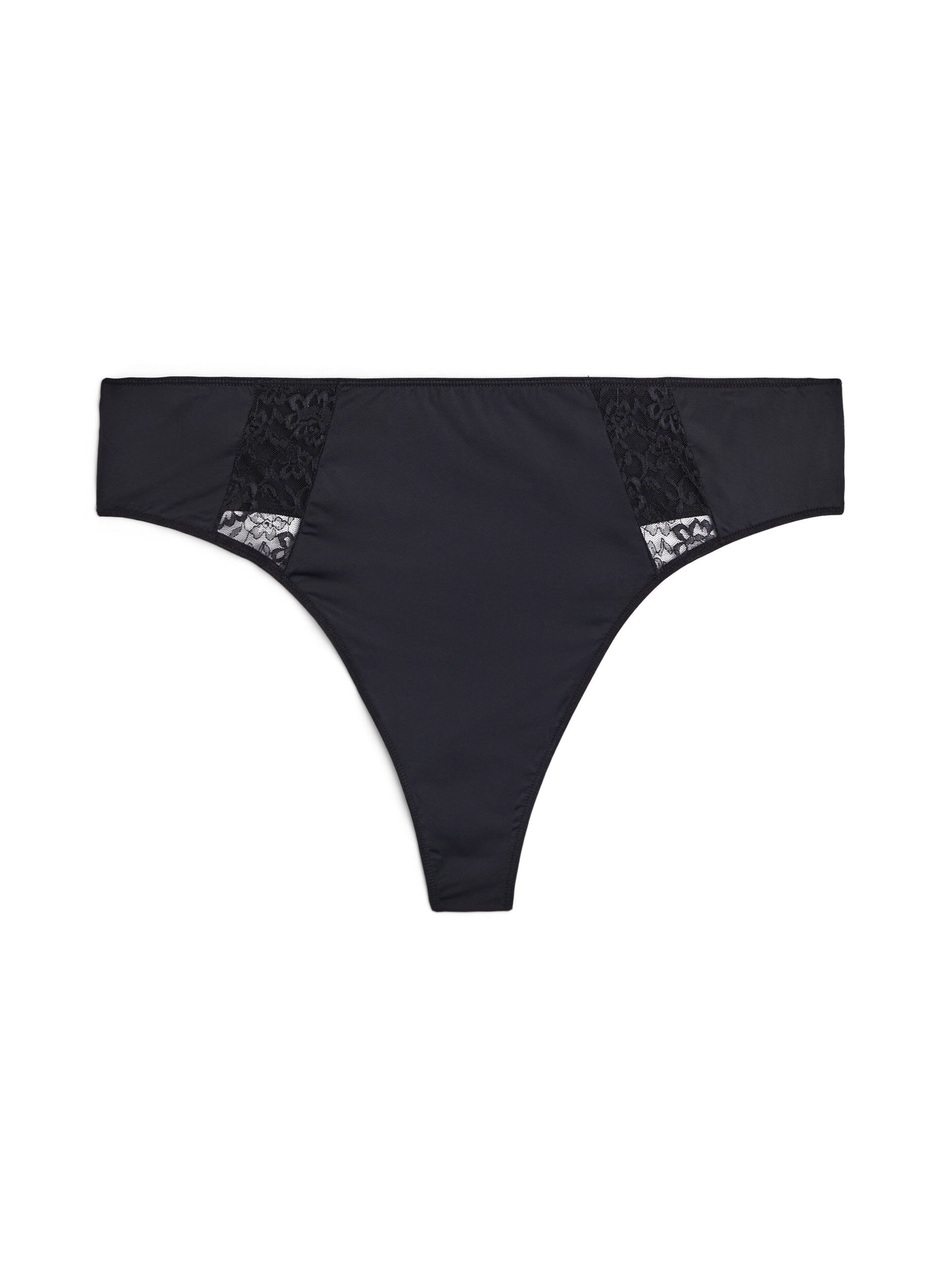 ZizziG-streng med blondedetaljer, 3 stk., Svart, Packshot image number 2