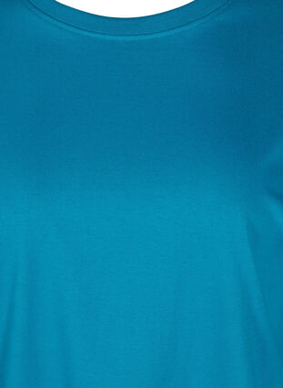 Kortermet T-skjorte i bomull, Fjord Blue, Packshot image number 2