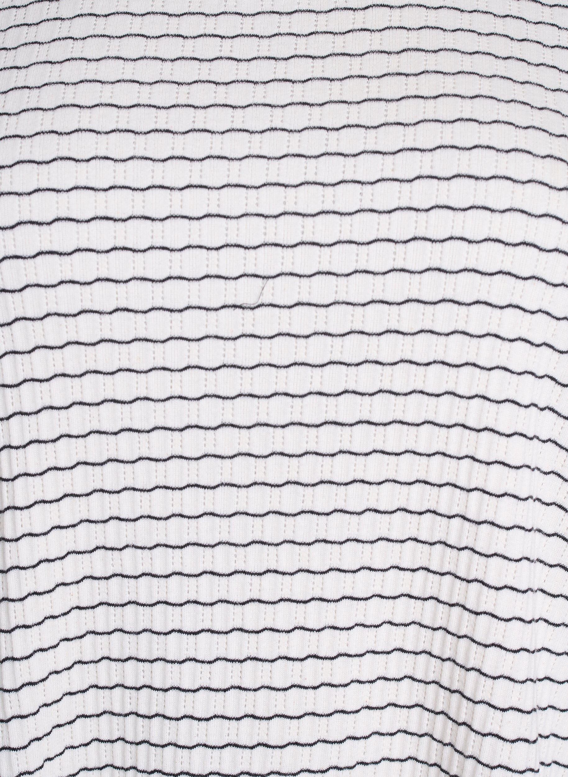 Zizzi Stripet jerseybluse med b&oslash;lgete kanter, Hvit, Packshot image number 2