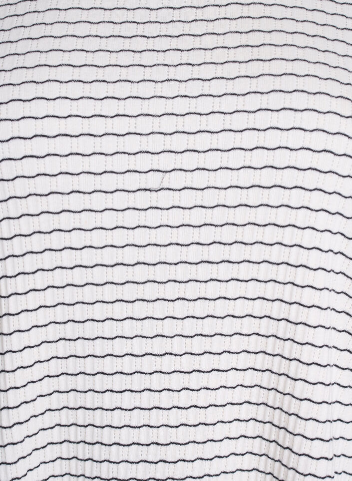 Stripet jerseybluse med bølgete kanter, Hvit, Packshot image number 2