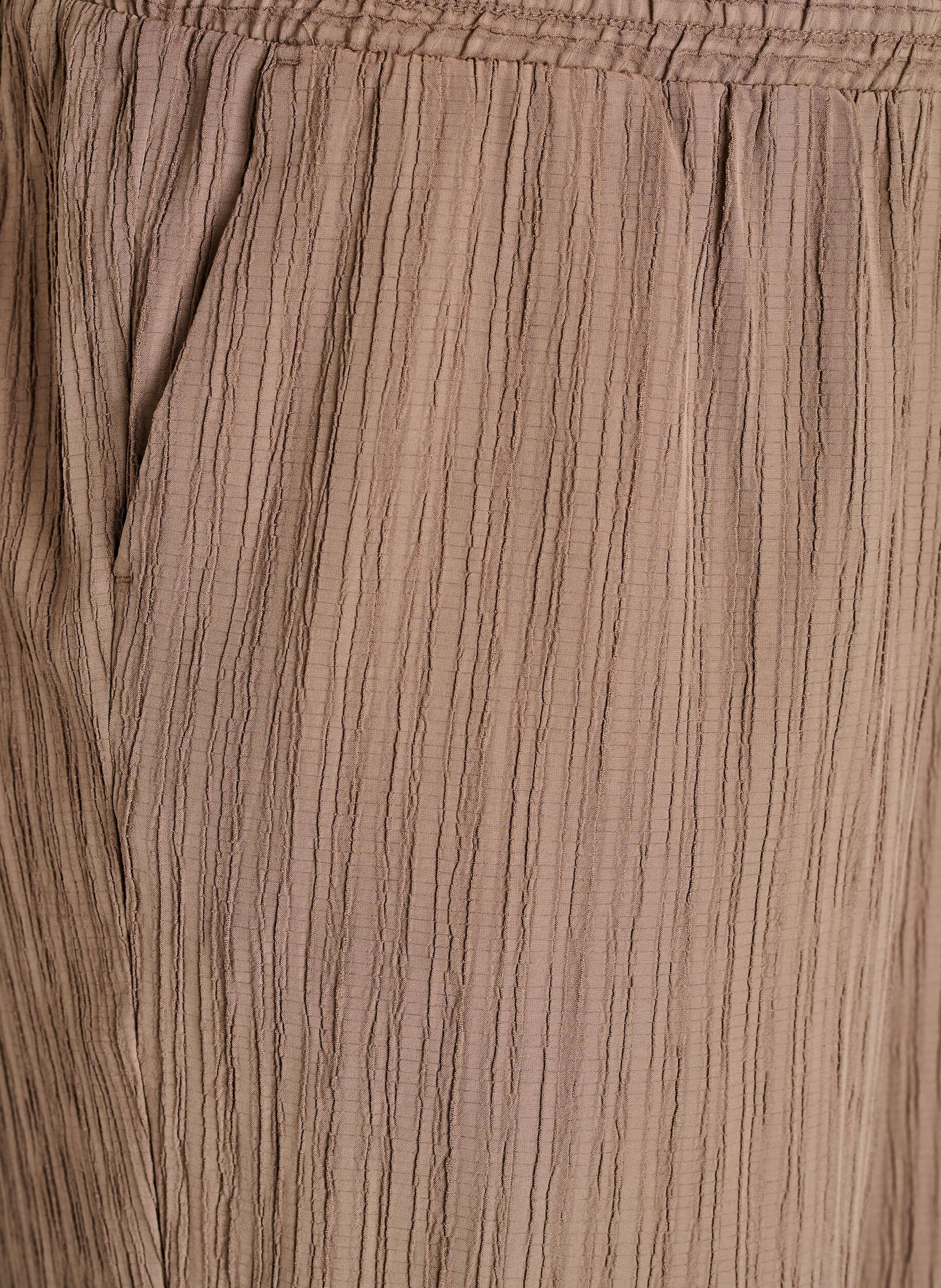 Zizzi FLASH - Bukse med h&oslash;y midje og vide ben, Brun, Packshot image number 2