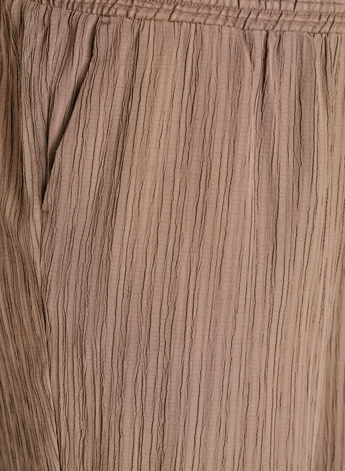 FLASH - Bukse med høy midje og vide ben, Brun, Packshot image number 2