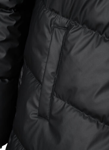 Vannavvisende vinterjakke med avtagbar hette, Black, Packshot image number 3