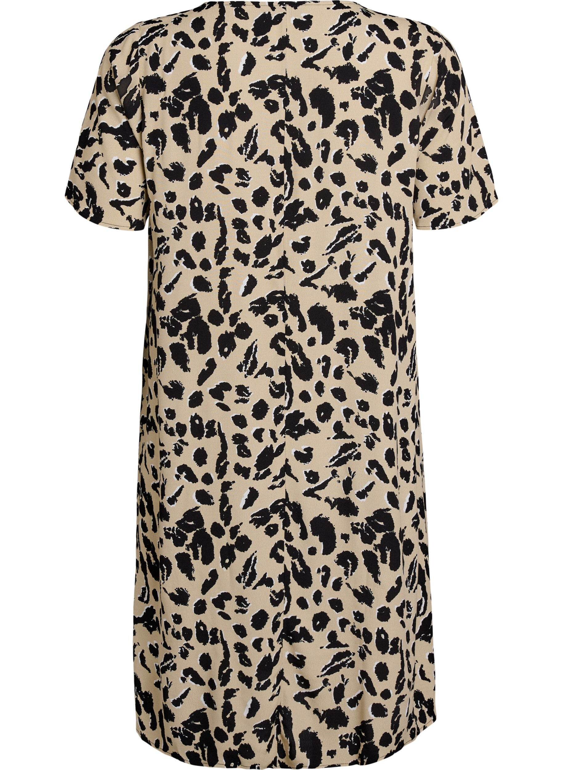 Zizzi Viskose A-linjekjole, Beige, Packshot image number 1