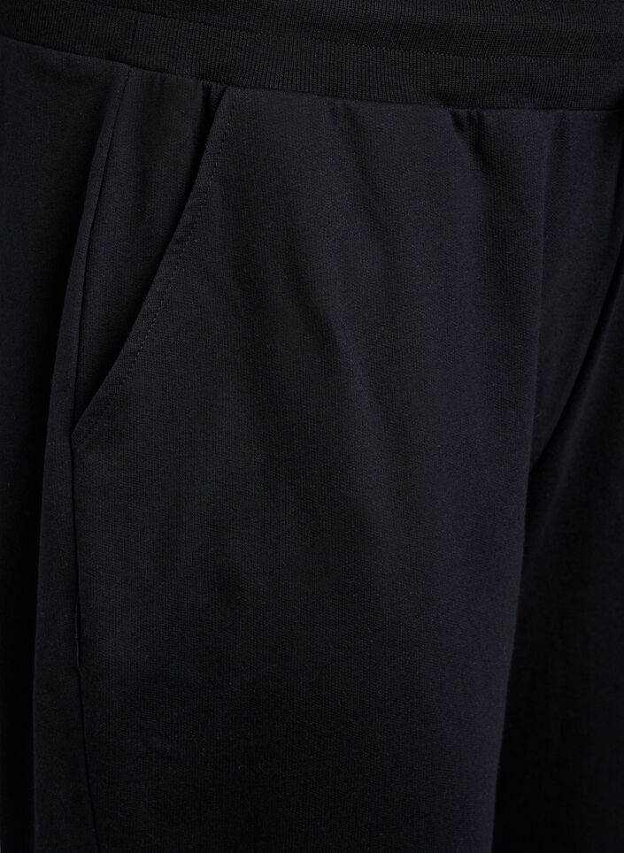 L&oslash;se treningsbukser med lommer, Svart, Packshot image number 2