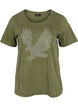 T-skjorte i bomull med acid wash og sten, Ivy Green Wash, Packshot image number 0