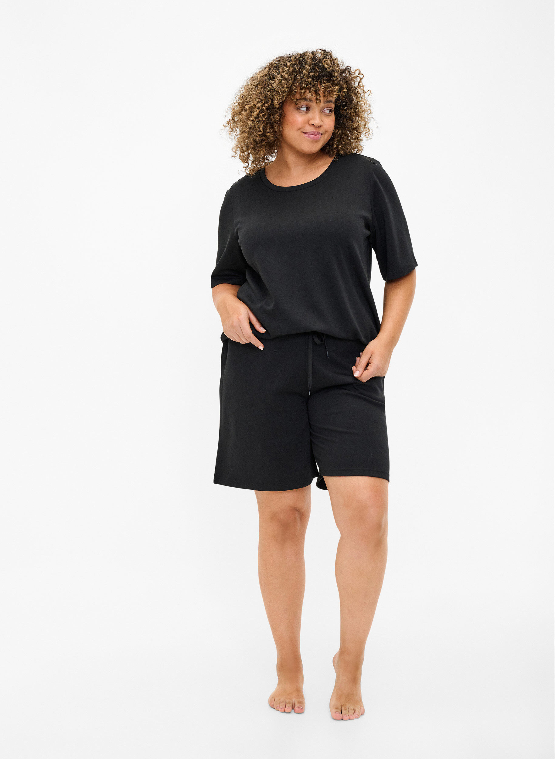 ZizziT-skjorte i modal blanding, Svart, Model image number 1