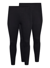 FLASH - 2-pack bomull tights, Black / Black