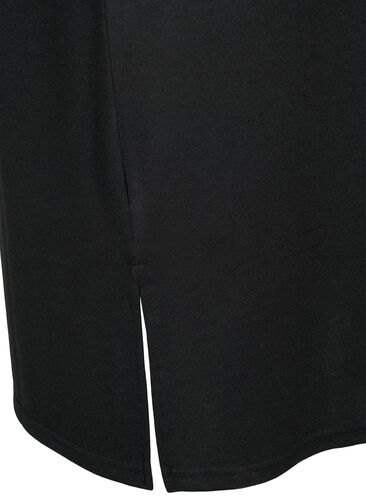 Langermet jerseykjole med knappedetaljer, Black, Packshot image number 3