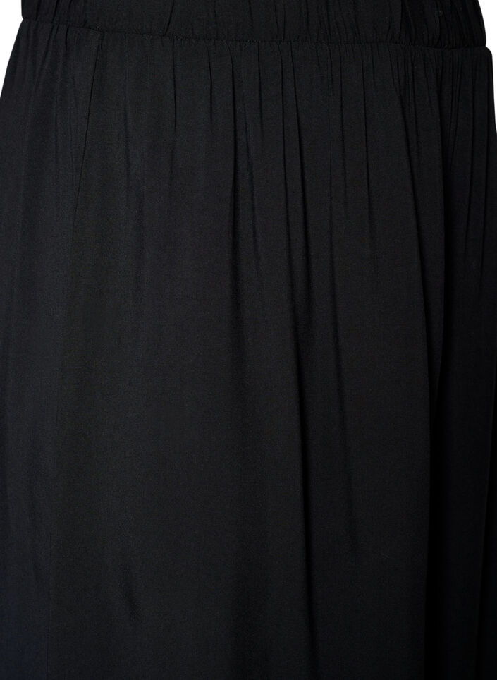 Culottes i viskose med h&oslash;y midje og vide ben, Svart, Packshot image number 2